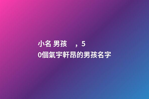 小名 男孩，50個氣宇軒昂的男孩名字(帶解釋)